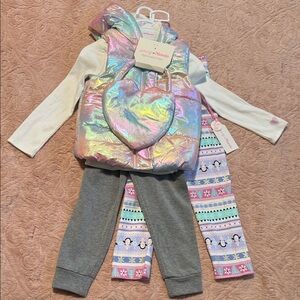 Iridescent Kids Matching Set with Heart Vest